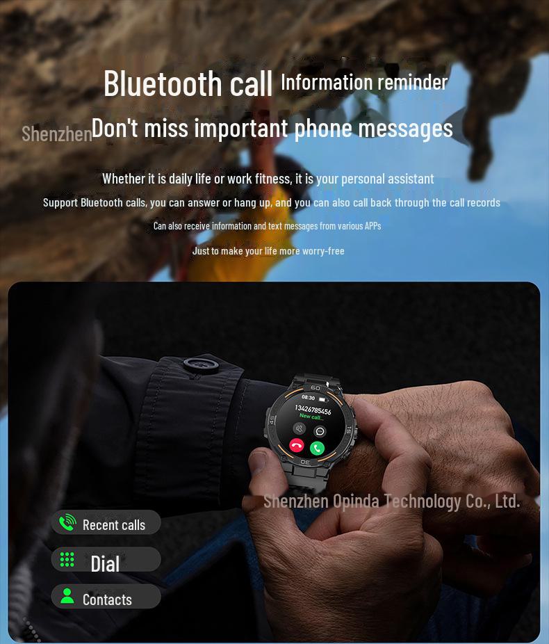 HW50 Waterproof Smartwatch: 1.52'' LED, Heart Rate & Blood Pressure Monitor, Bluetooth Calling