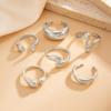 Irregular Glossy Metal Open Rings For Women Vintage Punk Gold Silver Color Personality Finger Ring Female Jewelry