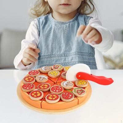 Drewniana Zabawka Pizza Kuchnia Drewniane Zabawki do Gotowania Akcesoria Edukacyjne Zabawa w Udawanie dla
