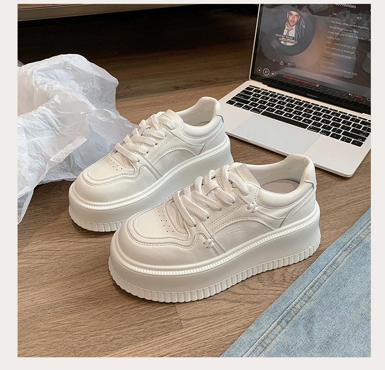 

Новые тонкие белые туфли на высокой платформе женские универсальные повседневные спортивные ретро кеды прилив 39 белый