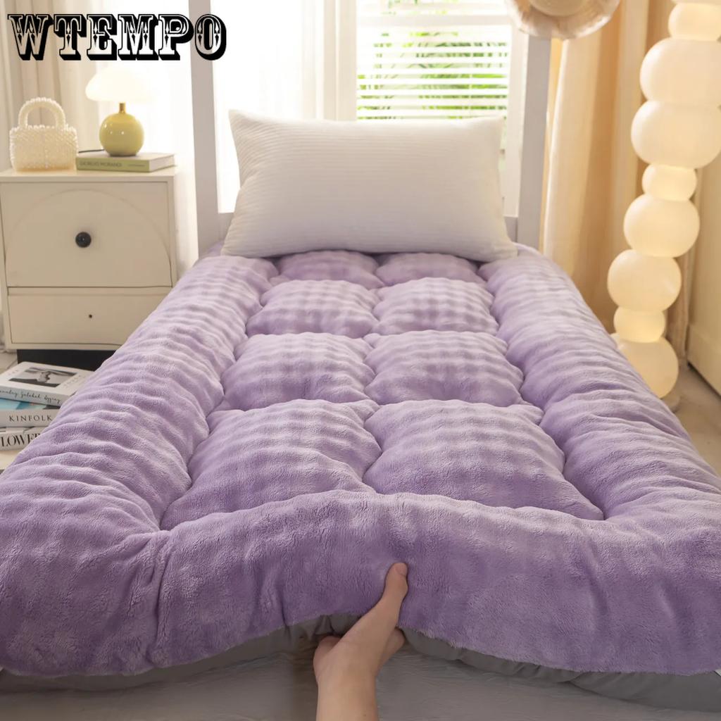 WTEMPO Winter Thickened Plush Bedroom Bed Sheet Tatami Plush Pads Foldable High Quality Soft Mattress School Dormitory Mattress