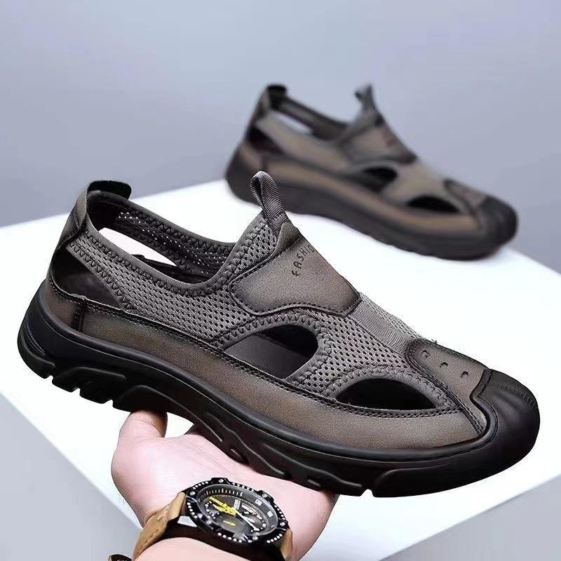 Cave shoes summer mesh bag head breathable driving hollow outdoor middle-aged casual versatile old Beijing non-slip sandals