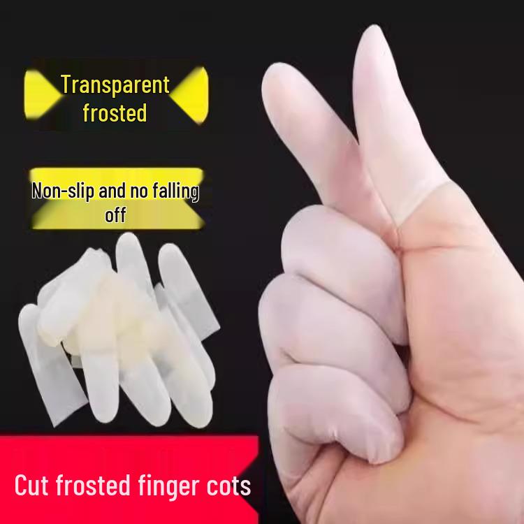 Waterproof Frosted Non-Slip Finger Cots for Nail Art & Microblading - Anti-Cracking & Dust-Free Transparent Sleeves