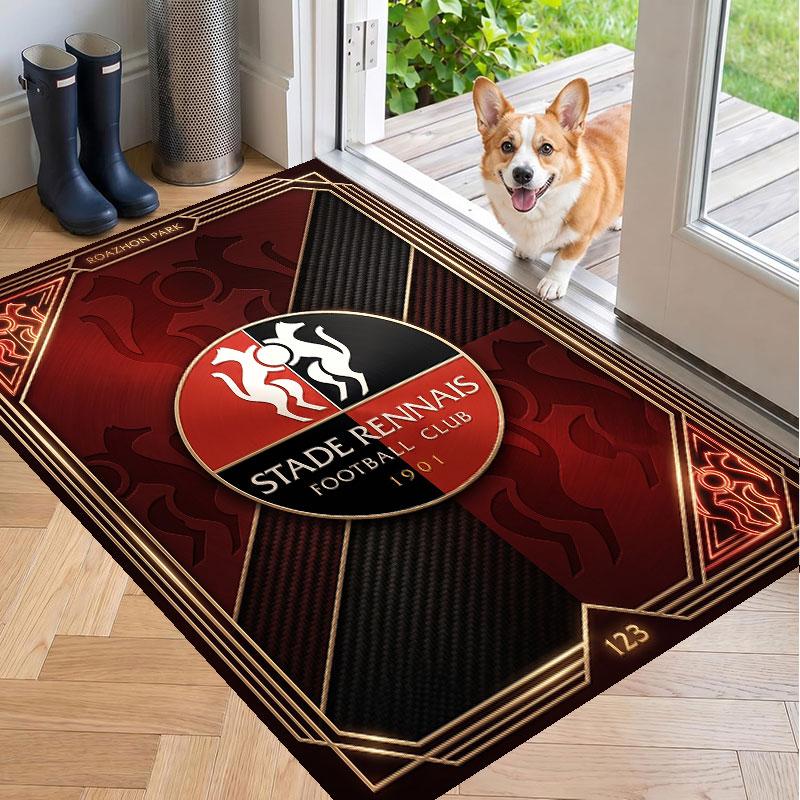 Soft Floor Carpet Stade Rennais FC Pattern Area Rug Decorative Mat For Home Room Decoration