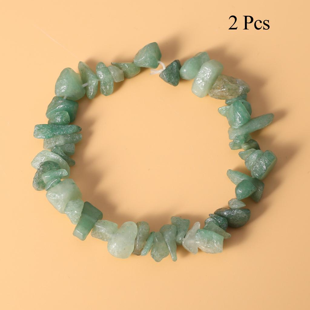 2Pcs, Healing Crystals Bracelet Jewelry, Chakra Natural Stone Gravel for Energy, Protection, Luck, Gift for Yoga Meditation, 18cm