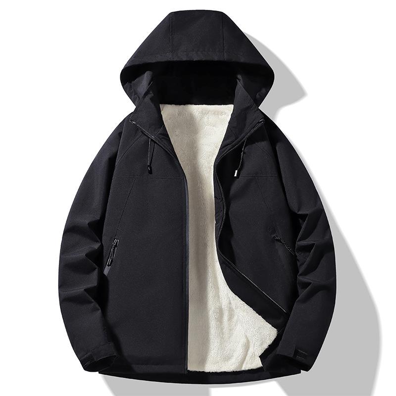 Мужская зимняя ветрозащитная куртка из бархата - Уютная, универсальная, модная для улицы для пар 4XL
