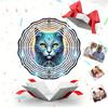 2D Metal Wind Spinner Mysterious Magic Cat Design Outdoor Garden Balcony Decor Dynamic Wind Chime for Autumn Halloween Holiday Gift