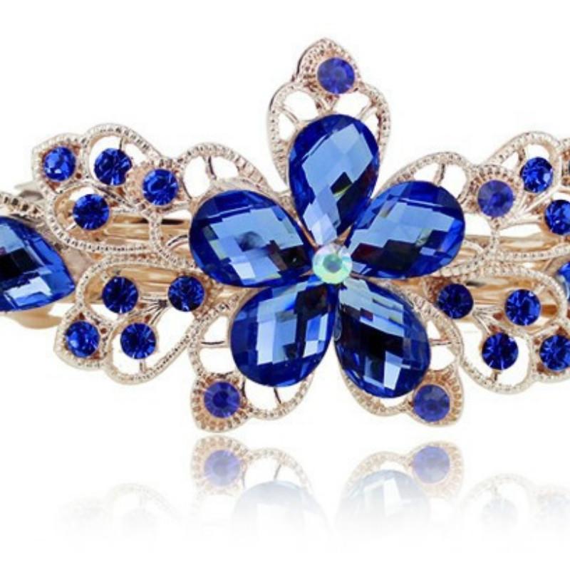 

Женская заколка для волос с цветком и стразами, весенняя заколка для волос, заколка для волос