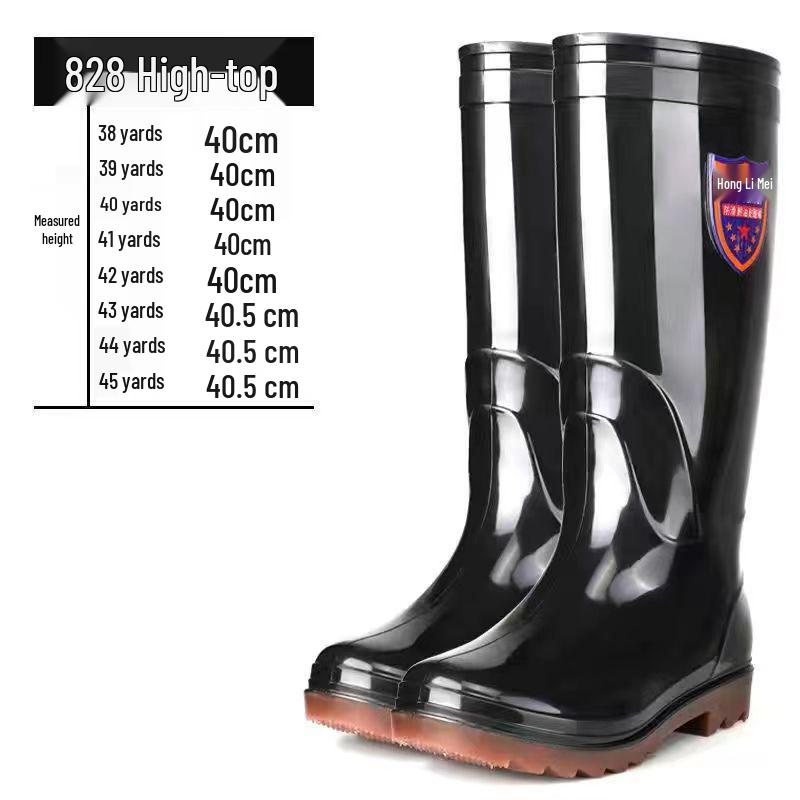 Men's High-Top Waterproof Non-Slip Work Boots with Rubber Sole