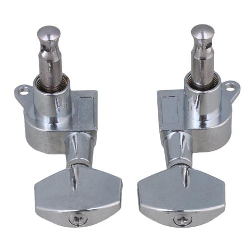 Yibuy Chrome Acoustic Guitar Tuning Pegs, Tuner Machine Pegs, 3L3R (Chrome Finish)