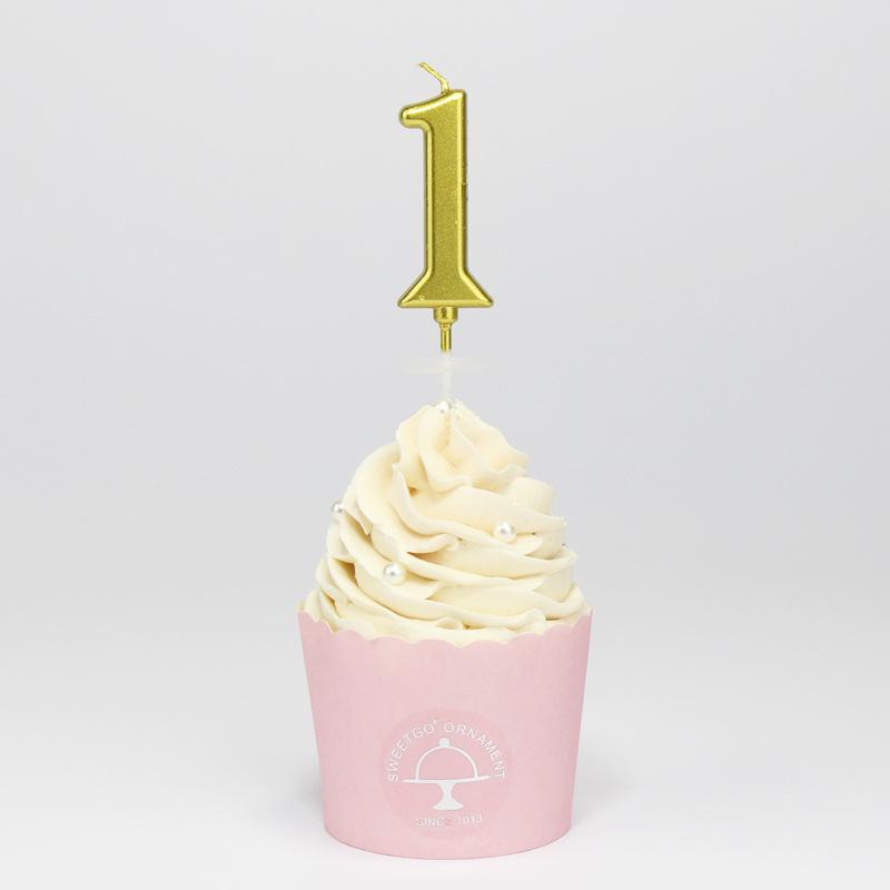 Gold Number Candles (0–9) – Multi-color Smokeless Birthday Set in PVC Box.