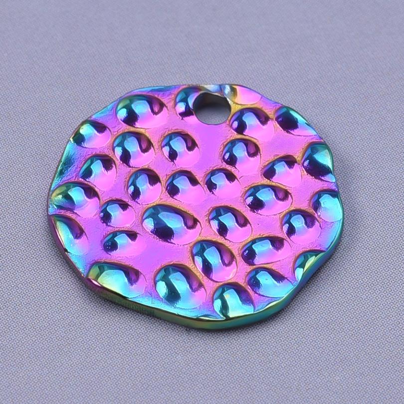 Personality Rainbow Irregular Round Heart Oval Stainless Steel Charm For Jewelry Making Bulk Supplies DIY Simple Earring Pendant