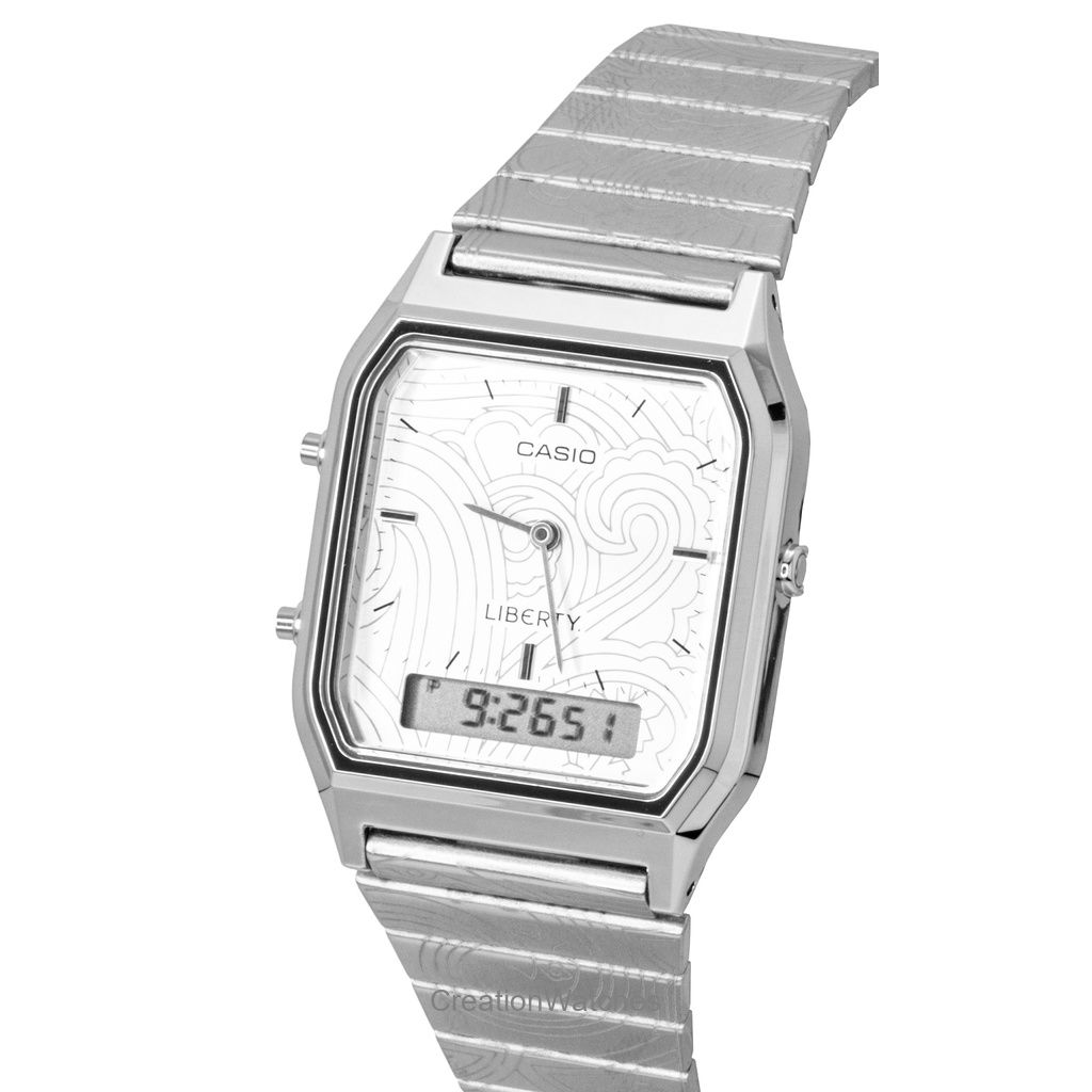 Casio Vintage Liberty Analog Digital Silver Dial Quartz AQ-230ELT-7A Unisex Watch