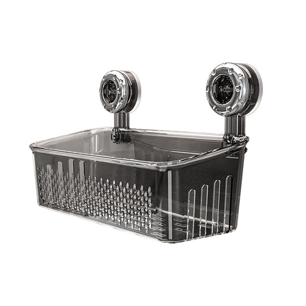 Transparent Draining Basket Large Capacity Wall Mounted Storage Rack Makeup Organizer  for Home
