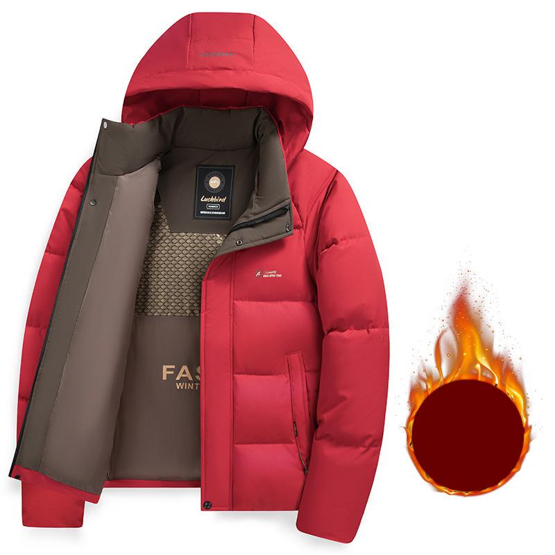 Warm Windproof Jacket Men Winter Fashion Comfortable Thickened Outdoor Hooded Overcoat Casual