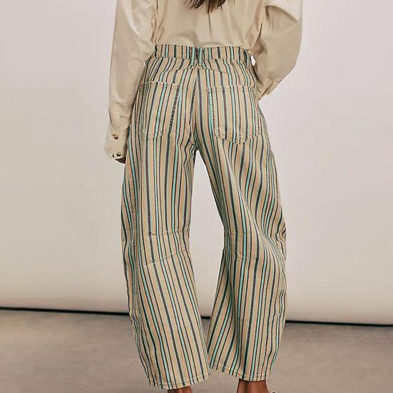 Barrel Jeans for Women Floral Print Boyfriend Baggy Jeans Casual Mid