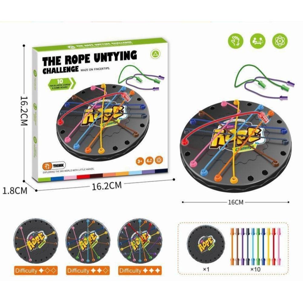 Twisted Rope Puzzle Game - Brainy Knots Untangling Challenge Board Game String Solution Central Lacing Toy 16x16cm -- 1PC
