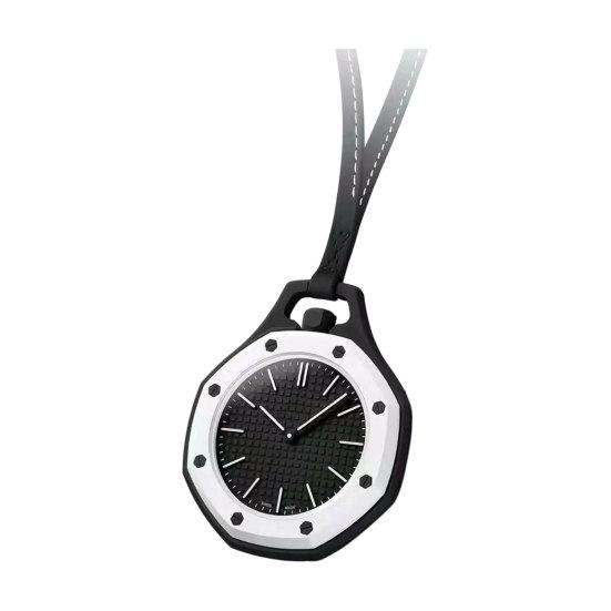 Orologio da tasca ottagonale colorato, Orologio analogico al quarzo meccanico, Orologio da tasca con cassa traforata con cinturino in ecopelle per uomo donna