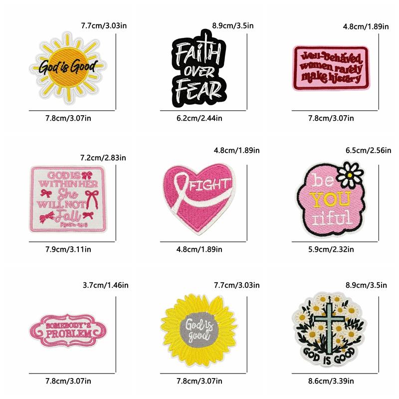 5pcs Wholesale Cartoon Jesus Embroidered For Clothes Iron On Patches For Clothing Hats Backpack Jackets Sew Embroidery Badges