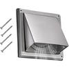 Stainless Steel 4 Inch Dryer Vent Cover with Removable Cover, Square Wall Vent Waterproof Wall Extractor Grill Air Vent Cover for Indoor or Outdoor