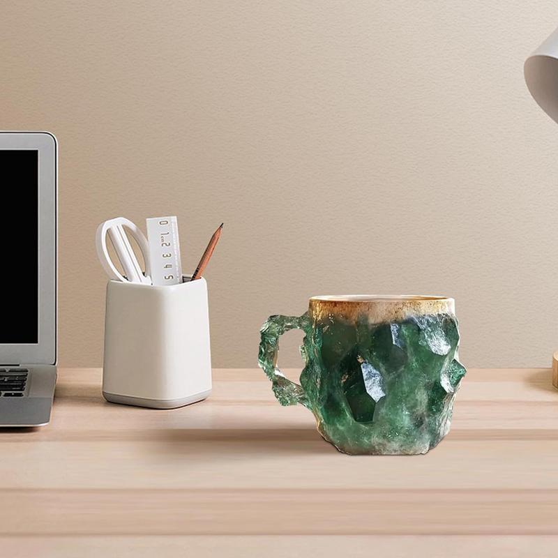 Neue mehrfarbige Mineralglas-Kaffeetasse, Bunte Kristall-Weihnachtstassen, Elegante luxuriöse mineralfarbene Kristalltasse