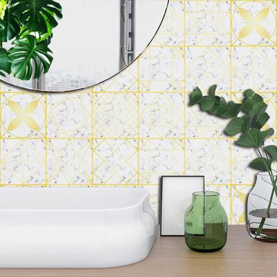 10pcs Light Luxury Style Marble Tiles Floor Sticker Kitchen Bathroom Wardrobe Decoration Leather Texture Wear-resistan Wallpaper