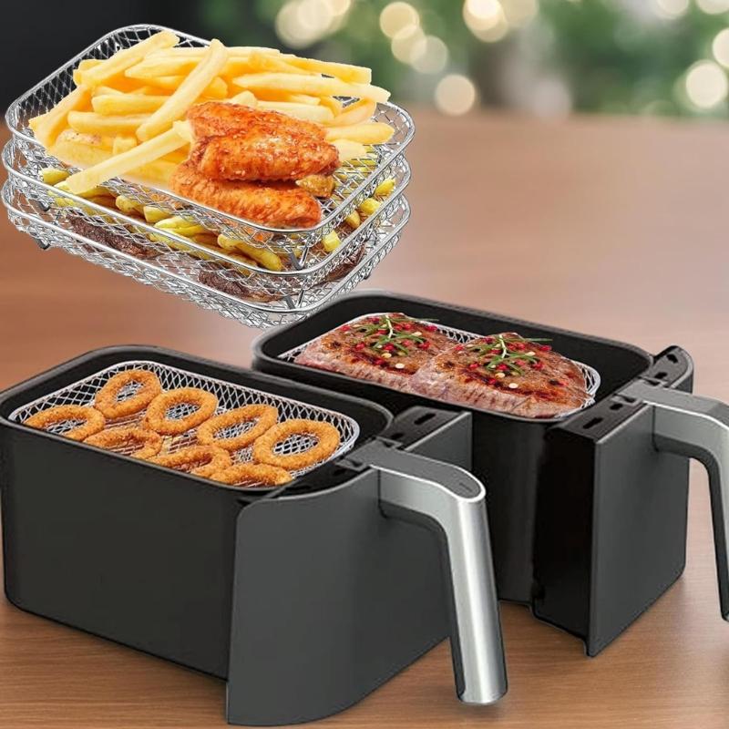 3-lagige Grillständer Air Fryer stapelbares Gestell Edelstahl Dörrgestelle Grillgestelle für Restaurantküche