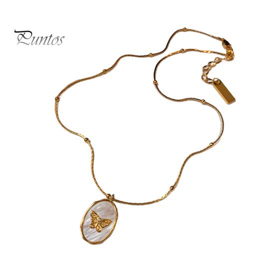 

Ожерелье с подвеской в виде бабочек и ракушки, фотоальбом, подвеска-шарм, регулируемая длина, ожерелье с бусинами A