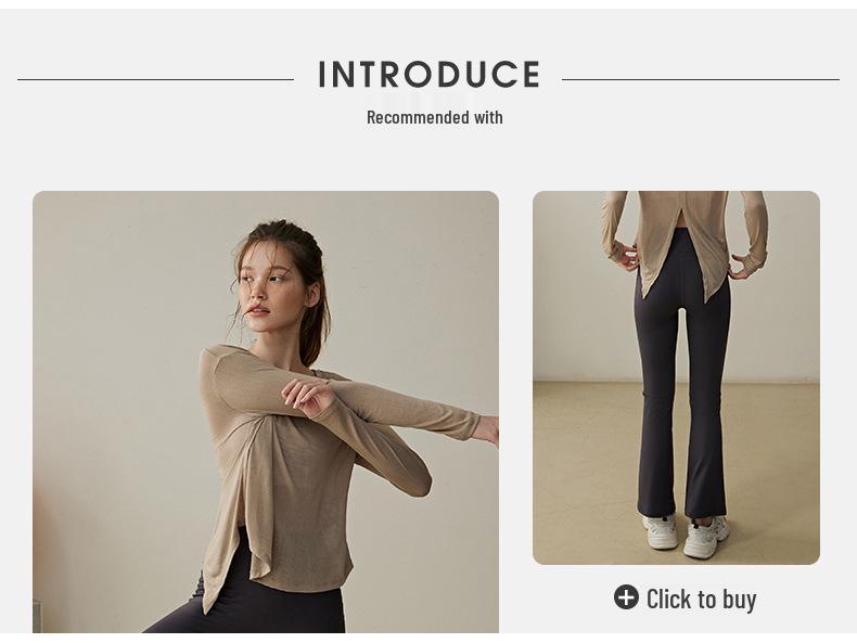 Women's Loose-Fit Long Sleeve Sport Top for Running & Pilates