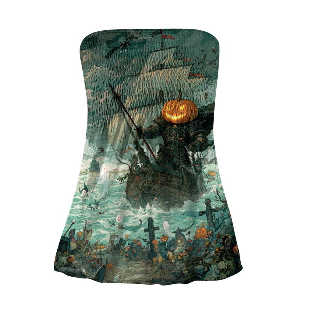 Sommer Schlauchtops für Damen, Niedliches Sexy Off-Shoulder Print Ärmelloses T-Shirt