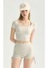 Women's High-Waisted Butt-Lift Yoga Shorts, Nude Feel, Three-Quarter Length