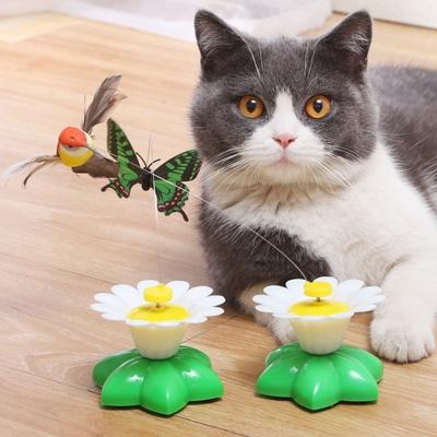 New Electric Butterfly Cat Toy Random Colors Rotating Training Pet Toys Flying Automatic Shake Humming Bird Intelligence Toy Pet