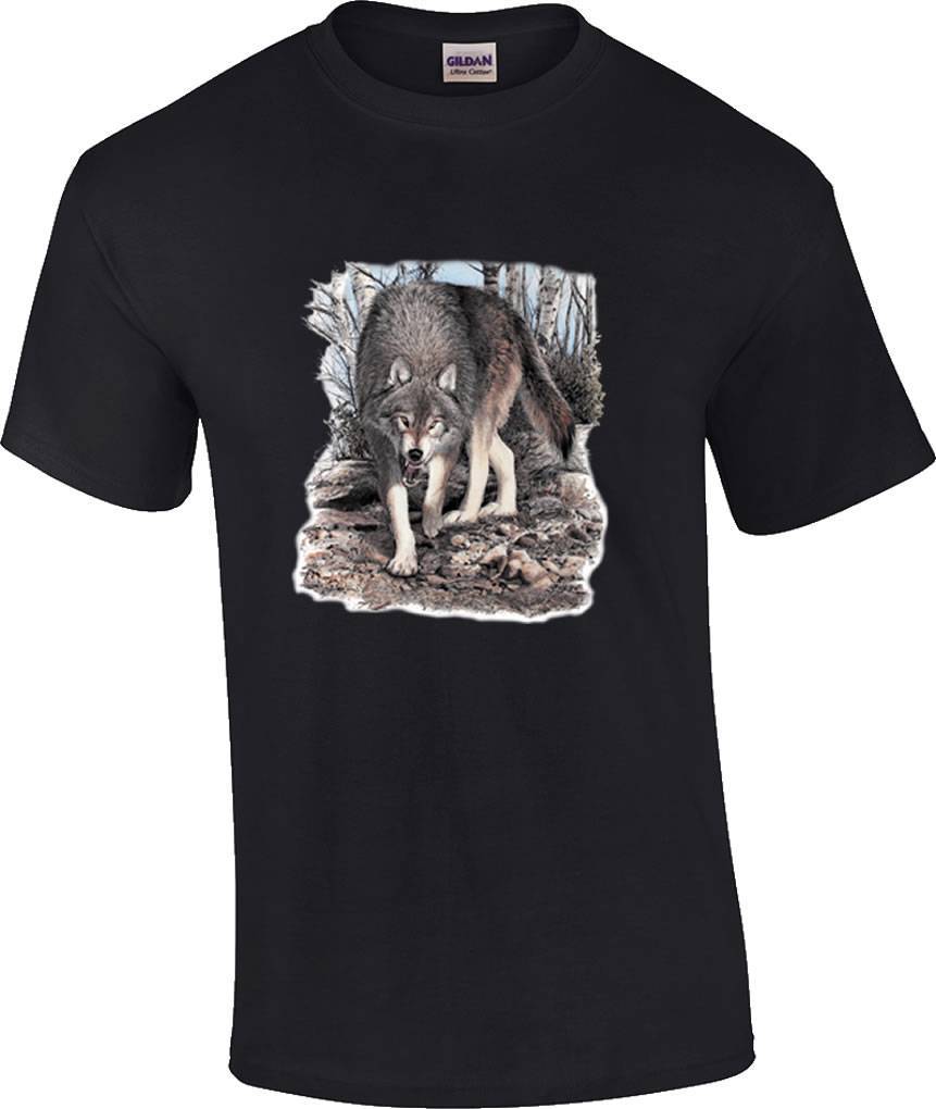 Wild Animal Wildlife Gray Lone Wolf T-Shirt XXL