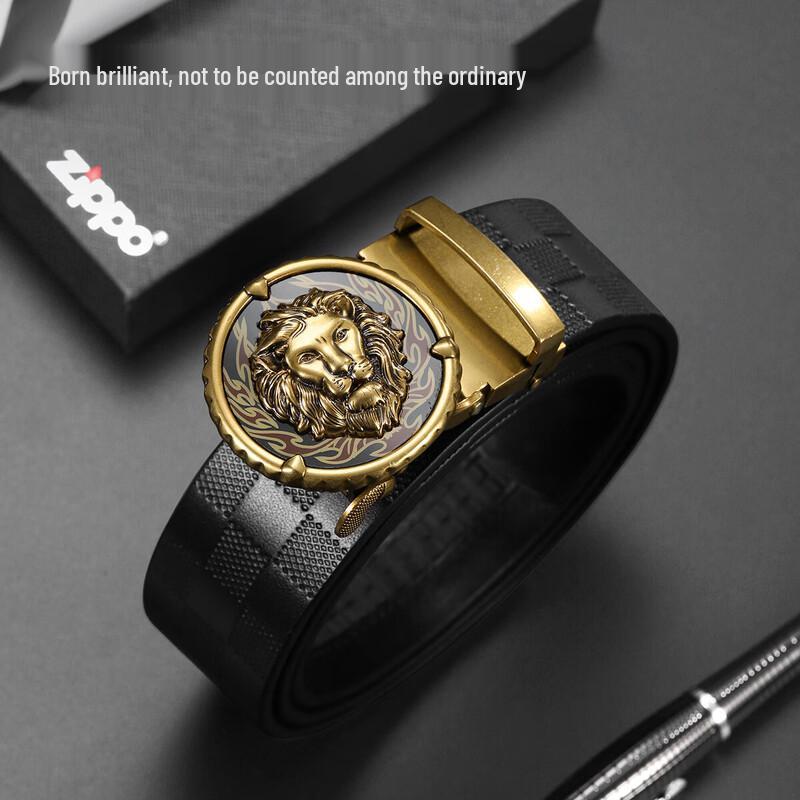 Zippo Men s Genuine Leather Automatic Buckle Belt 3.5cm