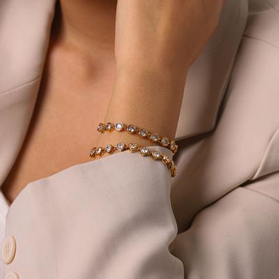 Stainless Steel Zircon Bracelet for Women, Light Luxury High-end Titanium Steel Non-fading Jewelry, Hot-selling Accessory