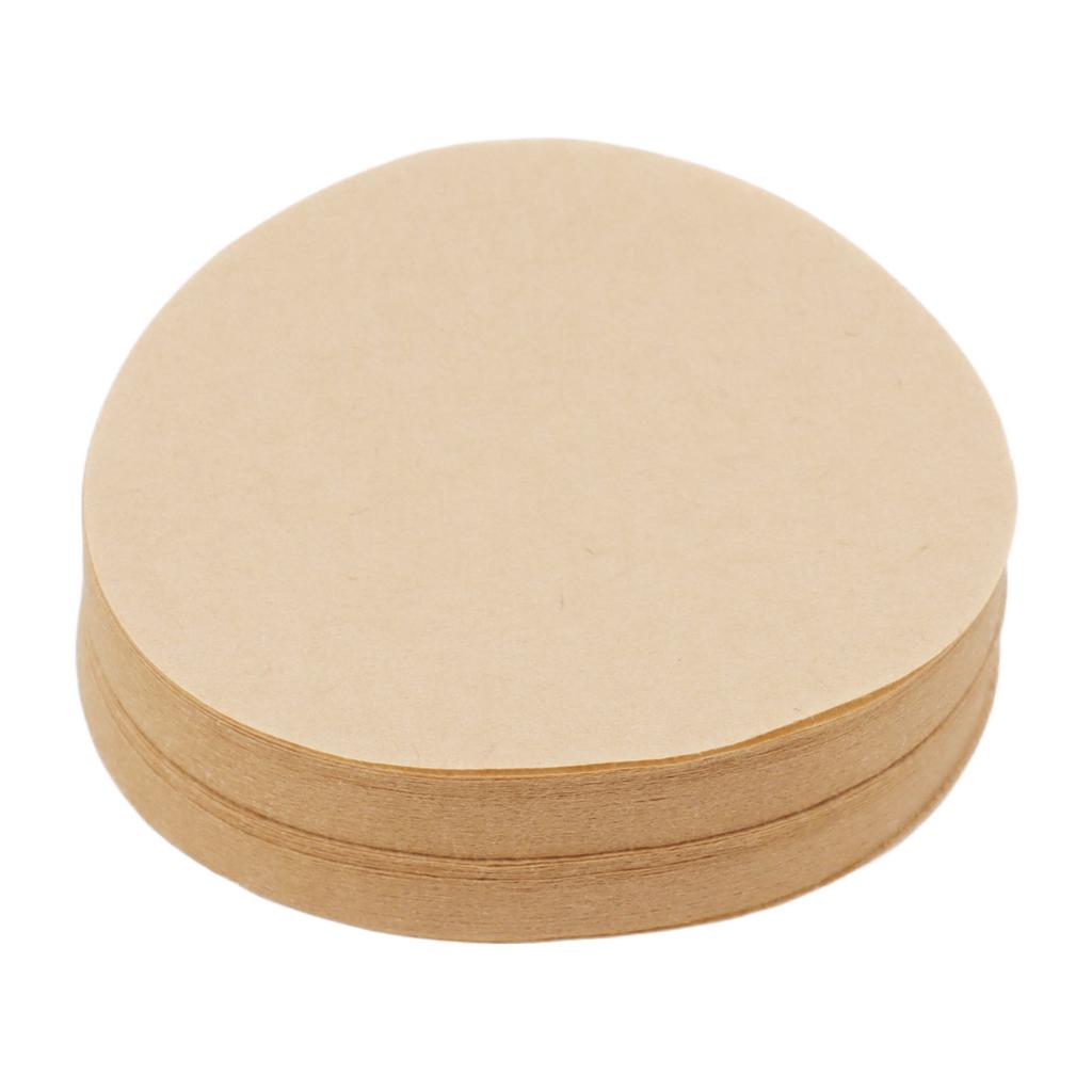 100Pcs 64mm Round Coffee Filter Unbleached Natural Coffee Filter Paper for 1 to 2 People Measure
