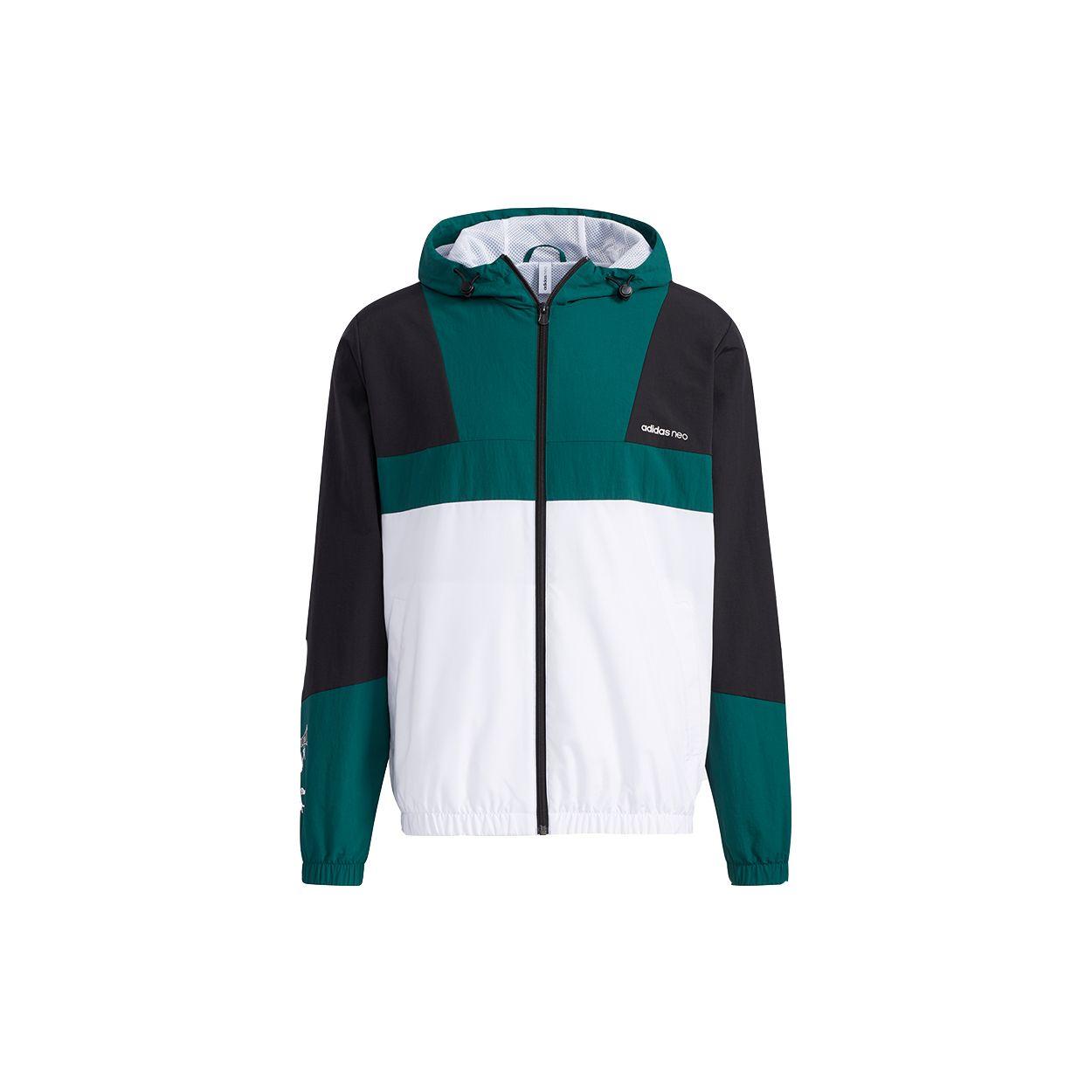 

Adidas Neo Color Block Hooded Jacket Men Outerwear Green H45091