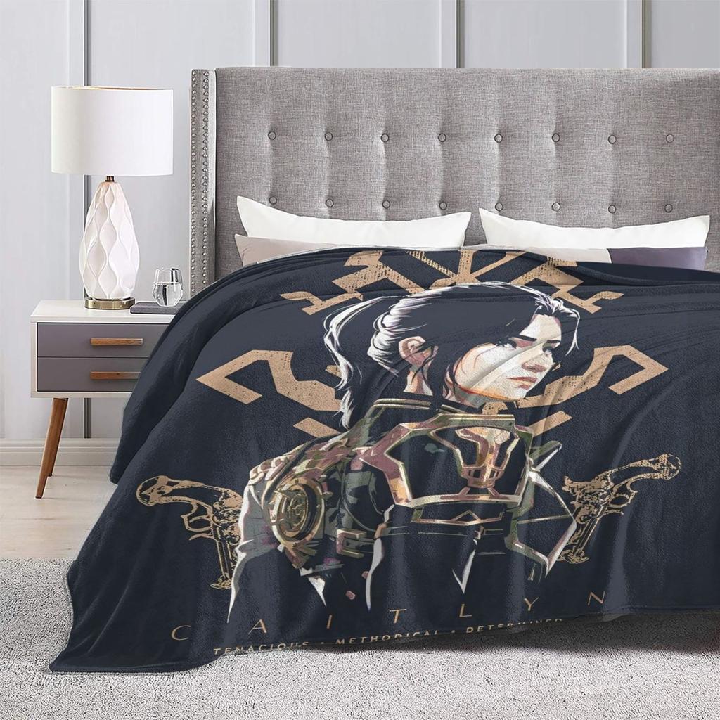 Arcane Caitlyn Game Flannel Blanket Warm Soft Throw Blanket for Outdoor Picnic Print Bedspread Sofa Bed Cover