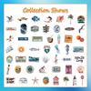 50 Pieces / 2 Designs of Graffiti Stickers for Coastal Vacation Style Computer Notebook Luggage Box Decoration Stickers