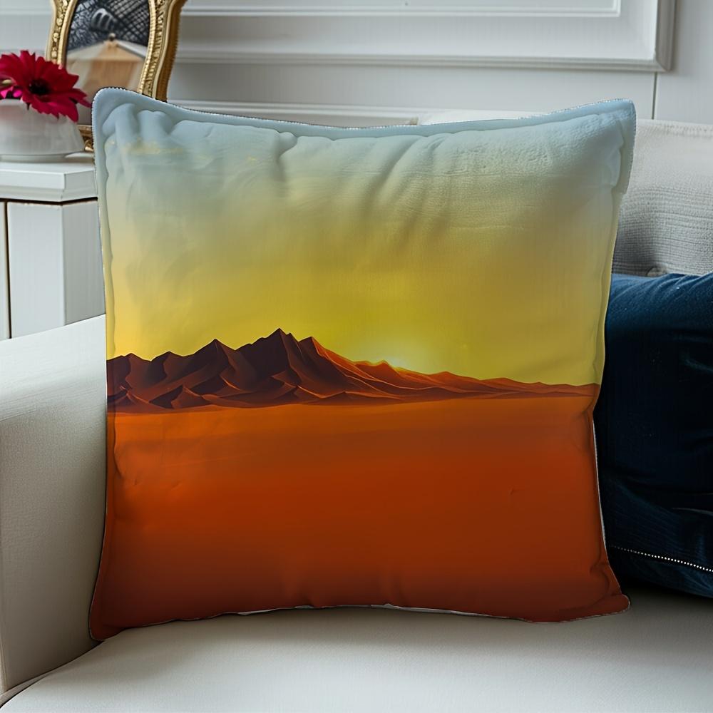 Boho Sunset Landscape Mountain Cushion Cover Pillowcase 40x40cm Throw Accent Decor Gift for Bedroom Home