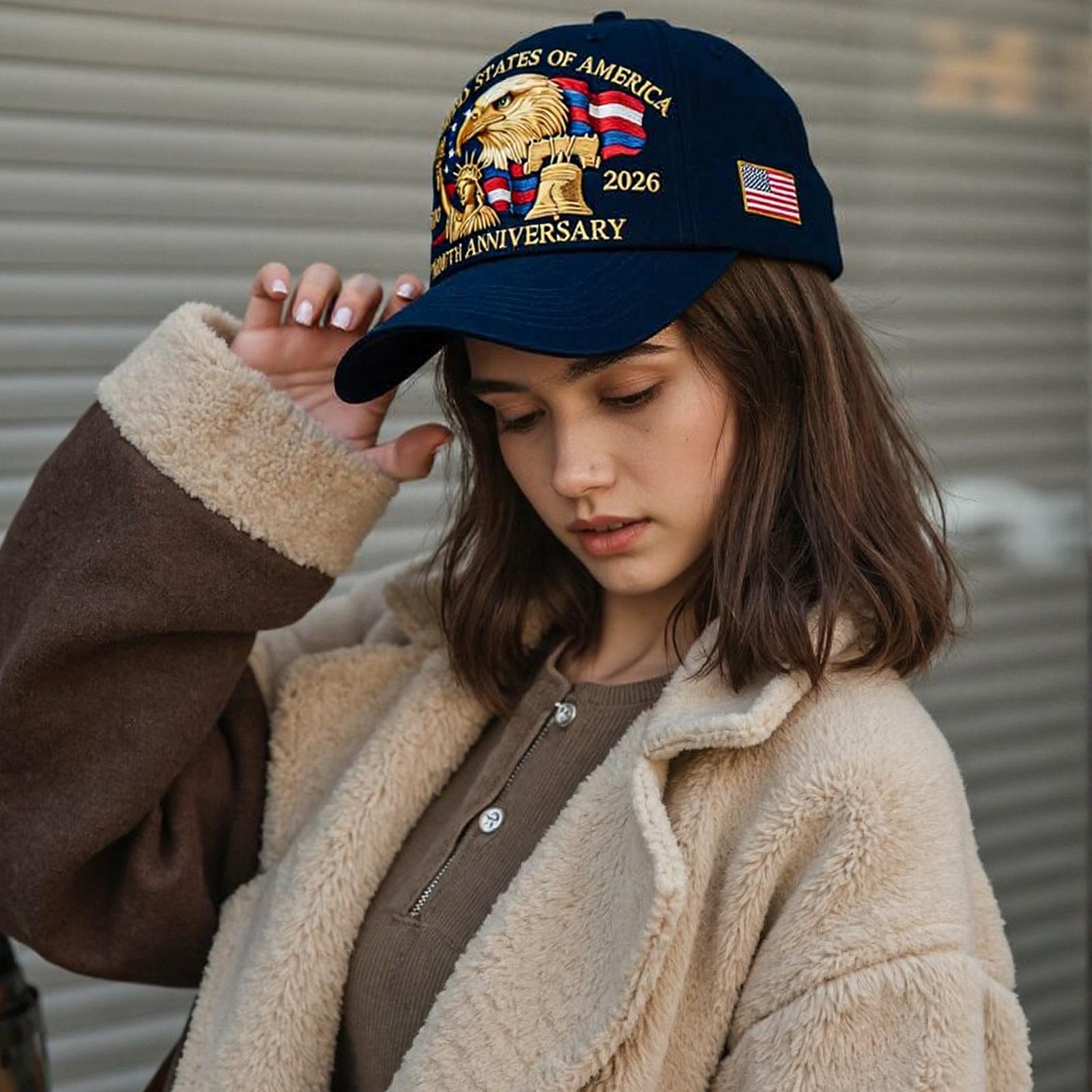 

4th Of July Hat 4th Of July Patriotic 250th Eagle Sports Hat Retro Headwear Clothes Accessories For Women Teens Holiday CHINA