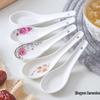 Qiwei Pure White Ceramic Soup Spoon