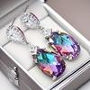 Fashionable, luxurious, and shiny women's hanging earrings - suitable for banquets, weddings, and parties to wear