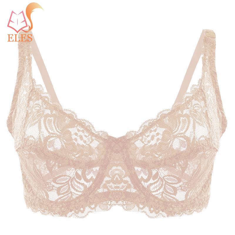 34-40 B/C Cup Plus Size Women Push Up Bra Lace Hollow Out Bralette Underwired Embroidery Lingerie Non-padded Sexy Underwear