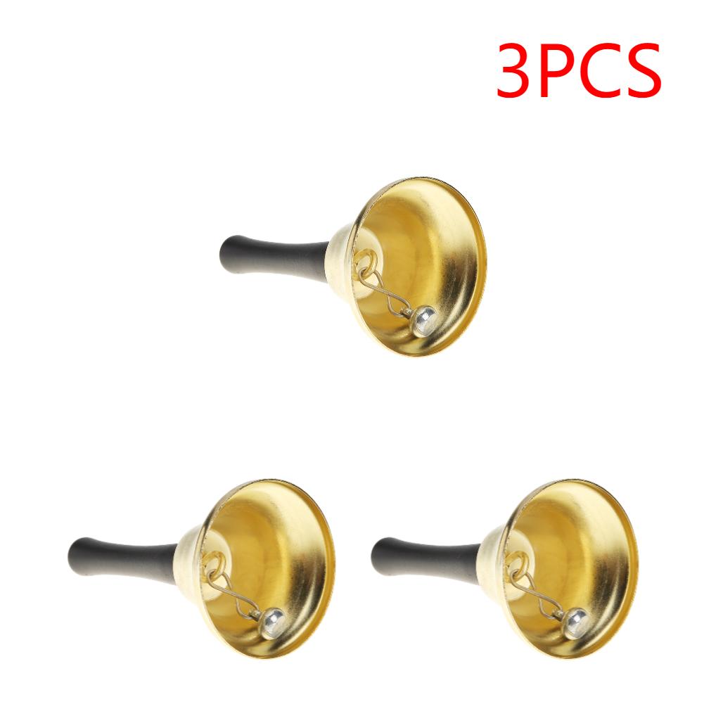1-10Pcs Metal Christmas Hand Bell Toys for Children Xmas New Year Santa Claus Party Celebrate Rattle Tools Decor