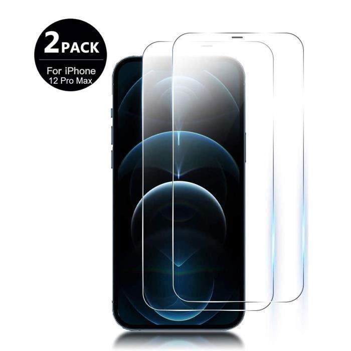 Protection Écran - E.F.CONNECTION - pour iPhone 12 Pro Max - Verre Trempé 9H - Transparent - Lot de 2