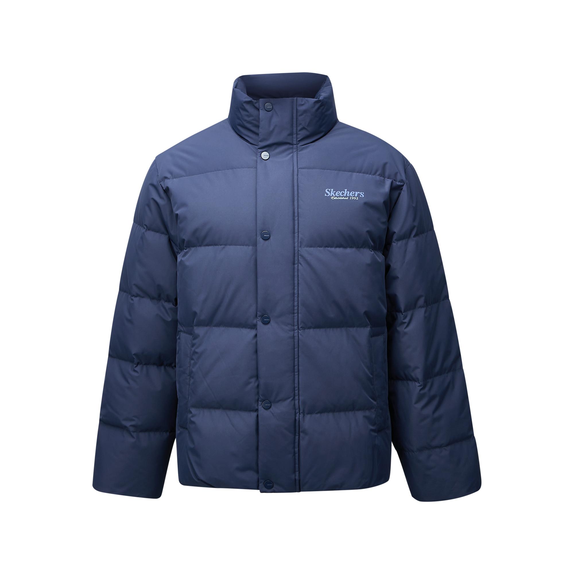 Skechers Fashionable Comfortable Soft Versatile Stand Collar Down Jacket Unisex Outerwear Navy-Blue L424U296-00DU M