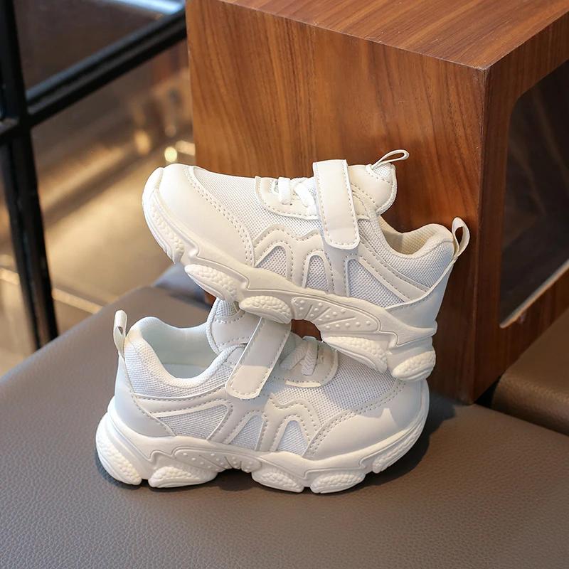 Children's Casual Shoes for Boys Girls Toddlers Fashion Classic Kids White Sports Shoes for Kindergarten School Mesh Breathable