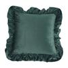 17.7In/19.7in Pillowcase Square Ruffled Pillow Sham Velvet Wrinkle Resistant Zippered Sofa Bedroom Decoration