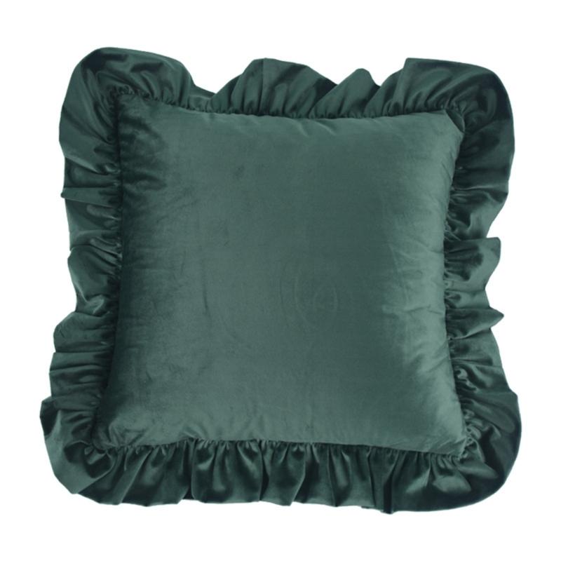 17.7In/19.7in Pillowcase Square Ruffled Pillow Sham Velvet Wrinkle Resistant Zippered Sofa Bedroom Decoration